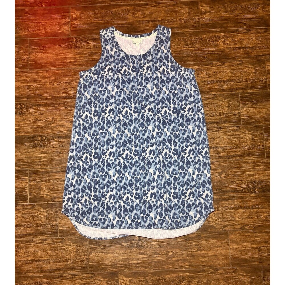 Wonderly Studio Blue Leopard Print Sleeveless Dress - XL